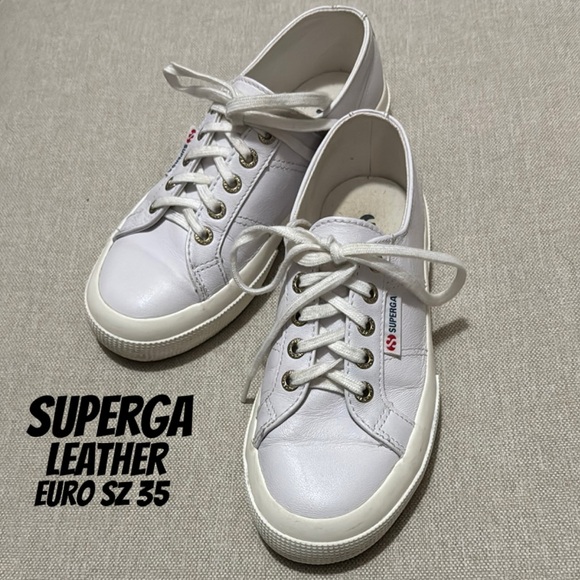 Superga Shoes - Superga All Leather 2750 Cantu Sneakers-Sz Euro Sz 35-Ice White-EUC